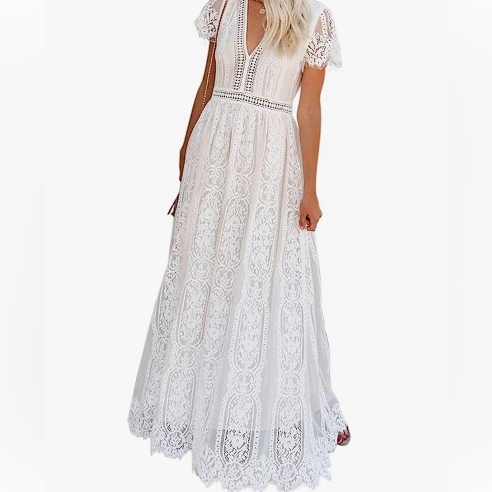 White Lace Maxi Dress